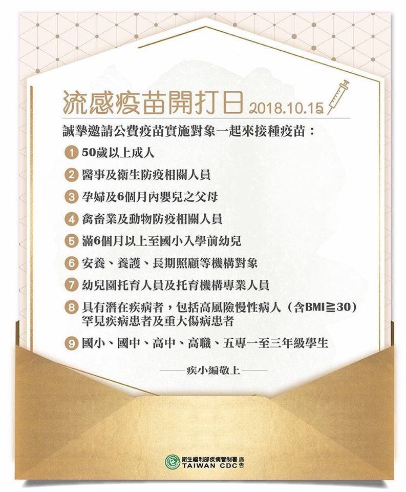 流感疫苗開打囉~